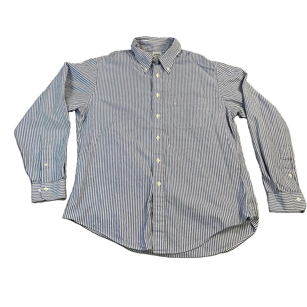 Brooks Brothers Long Sleeve Button Up The Original Polo Shirt Slim Fit Blue L